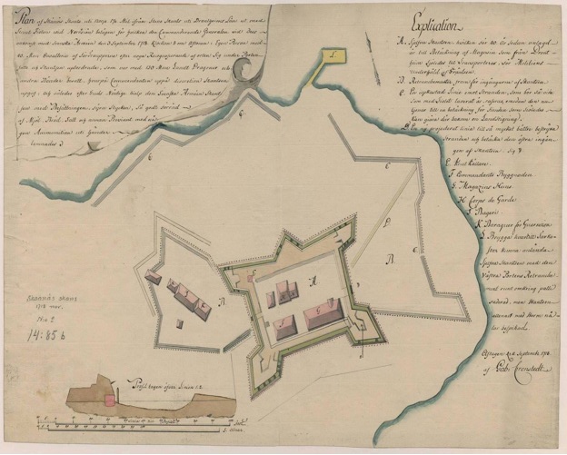Файл:План шанца Сконес — Габриэль Кронстедт, 1718.jpg