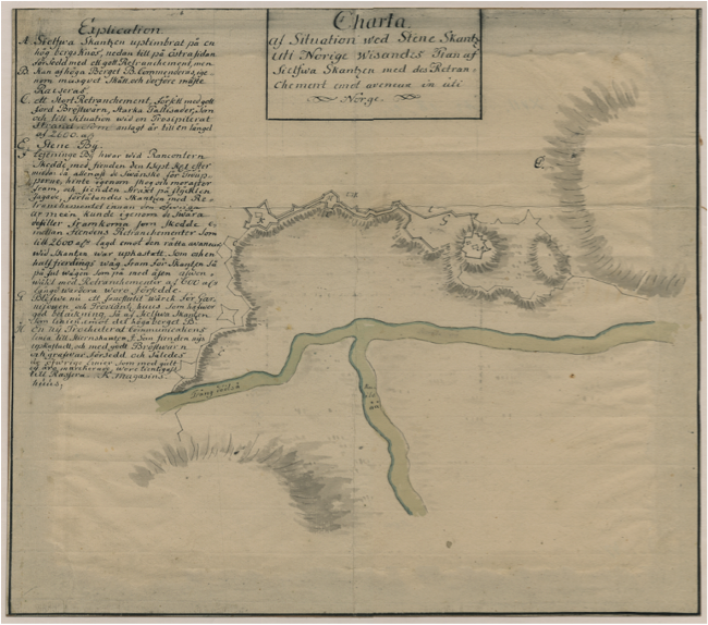 Файл:План шанца Стене — Габриэль Кронстедт, 1718.png