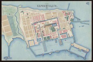 План Кронштадта 1880 года, до начала строительства форта «Обручев».