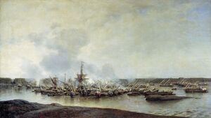 Гангутское сражение 1714 года. Картина А. П. Боголюбова.