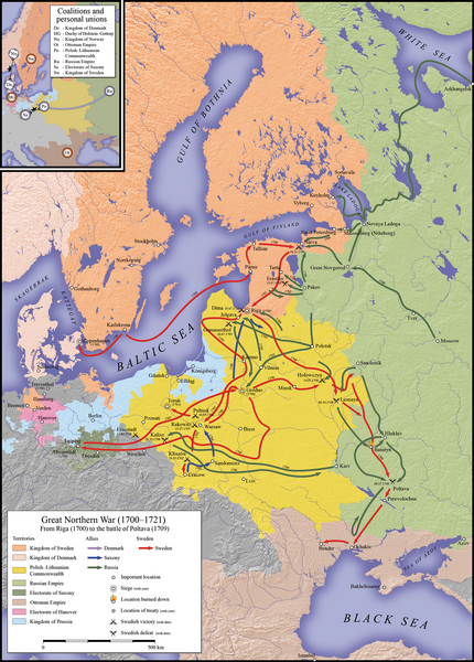 Файл:Северная война 1700–1709 — карта.png