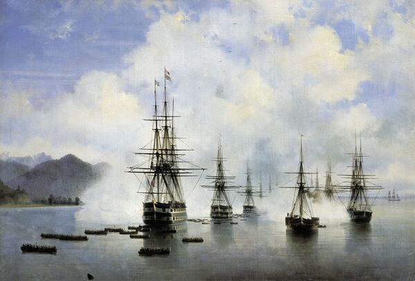 Высадка русского десанта у Субаши на картине Ивана Айвазовского 1839 года