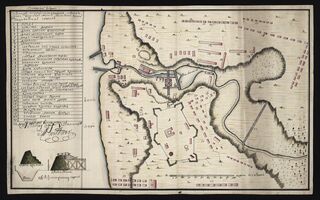 Чертёж Петровского завода, 1717 год. Производственный комплекс позволяет рассматривать петровскую промышленность через устройство конкретного предприятия.