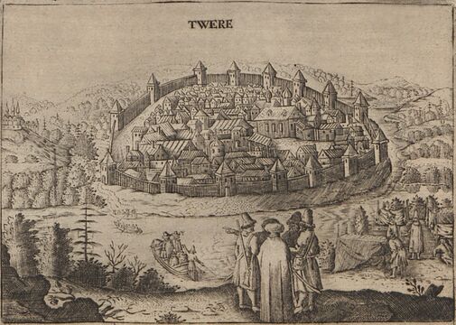 Тверь. Городской вид из авторского издания 1656 года.