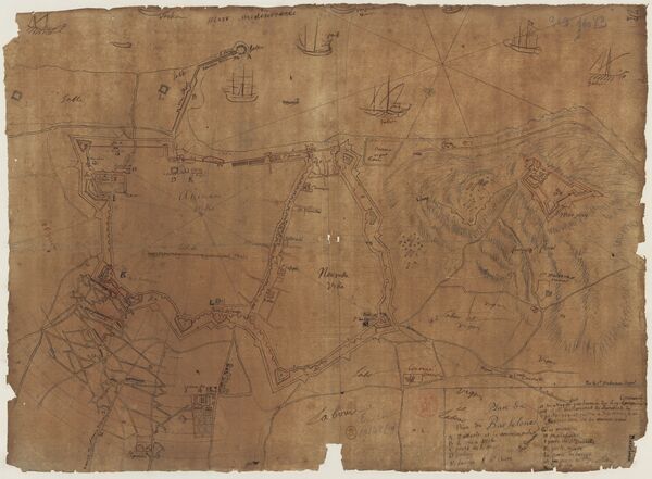 Исторический план Барселоны, Монжуика и осадных работ 1714 года