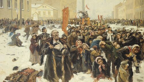9 января 1905 года на Васильевском острове. Владимир Маковский, 1905 год.