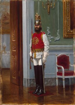 Наркиз Бунин. Часовой Конного полка в Зимнем дворце. 1889.