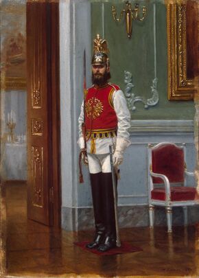 Наркиз Бунин. Часовой Конного полка в Зимнем дворце. 1889.