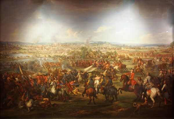 Джон Вуттон. Битва при Бленхейме 1704 года; картина XVIII века.