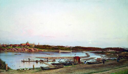 Голицынская больница и Нескучное. Алексей Боголюбов, 1879 год.