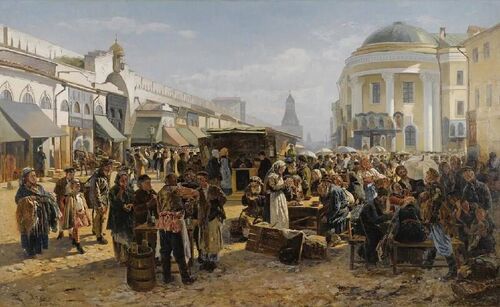 Толкучий рынок в Москве. Владимир Маковский, 1880 год.