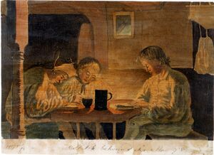 Габриэль Брей. «Между палубами», 1775. Вероятно, помещение молодых специалистов «Паллады». NMM, PAJ2026.