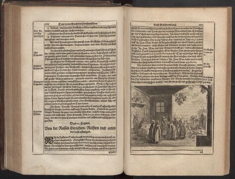 Судебное разбирательство в русских главах. Страницы 270–271 издания 1656 года.
