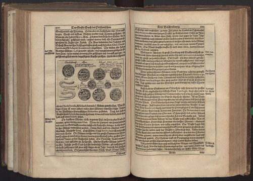 Персидские монеты: формы и надписи в авторском издании 1656 года.