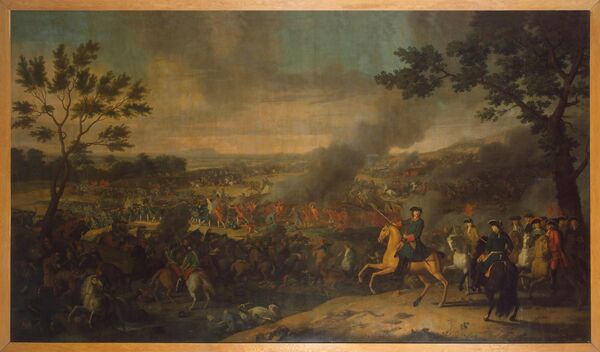 Луи Каравак. «Полтавская баталия», 1718. Художественное изображение сражения 1709 года.